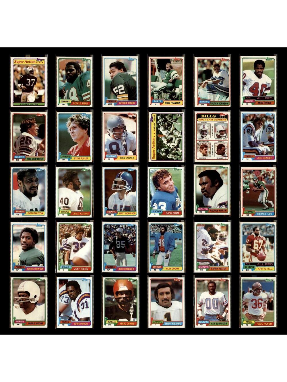 1981 Topps NM-Mint NFL Lot 30 Football Cards Collection - Lester Hayes